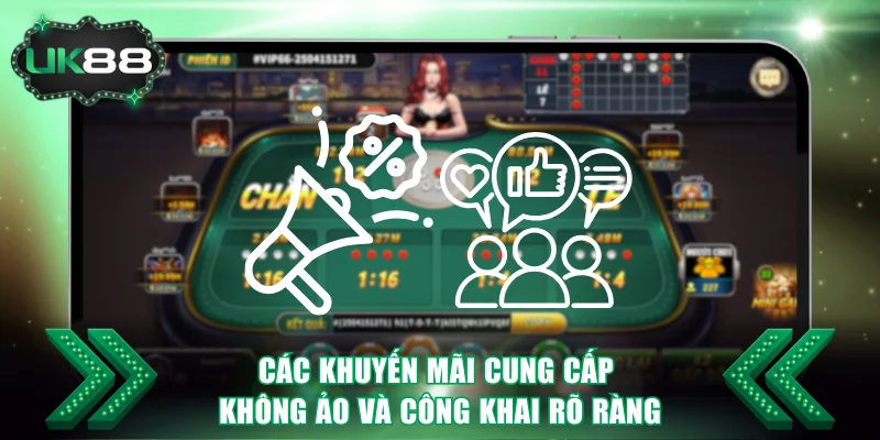 Các khuyến mãi cung cấp không ảo và công khai rõ ràng