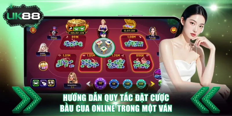 Hướng dẫn quy tắc đặt cược Bầu Cua online trong một ván