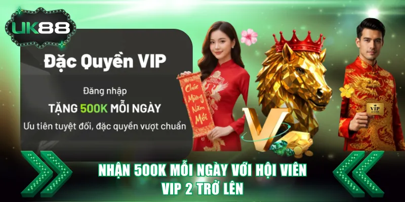 Nhận 500K mỗi ngày với hội viên VIP 2 trở lên